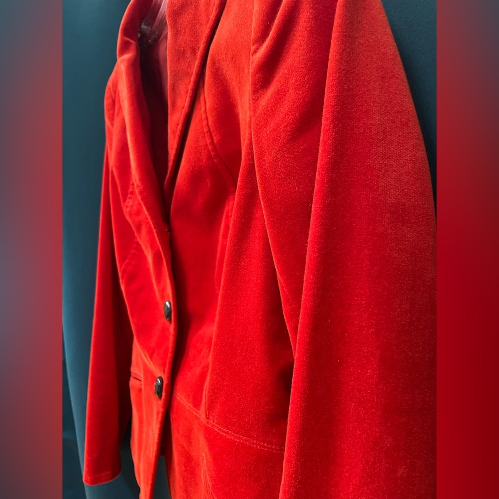 2P Orange Velvet Blazer